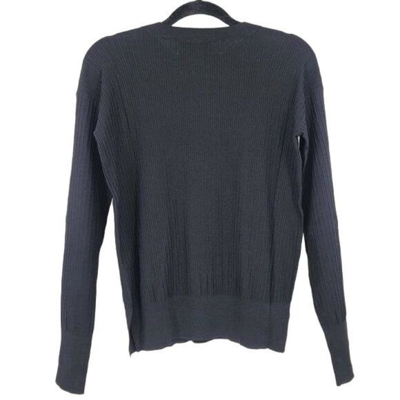 Wilfred Free Women's Black Crewneck Long Sleeve Ribbed Knit Sweater Size XXS - Picture 5 of 5